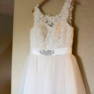 Custom Tea Length Wedding Gown